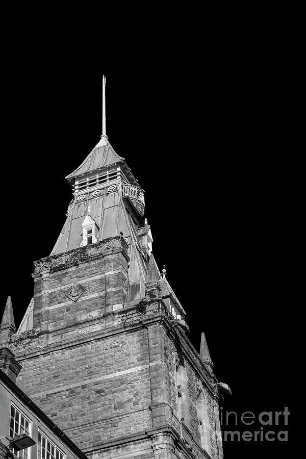 Newport Market Tower Mono Photograph by Steve Purnell
