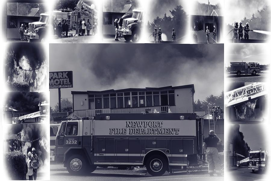Newport Oregon Fire Department Drill - Practice Fire Drills Photograph