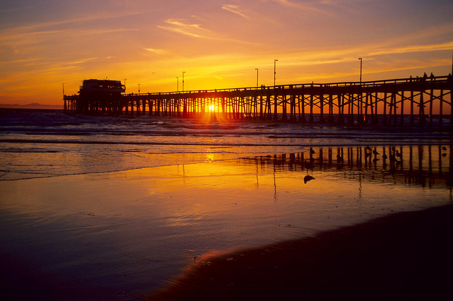 Newport Pier Sunset Photograph by Eric Foltz