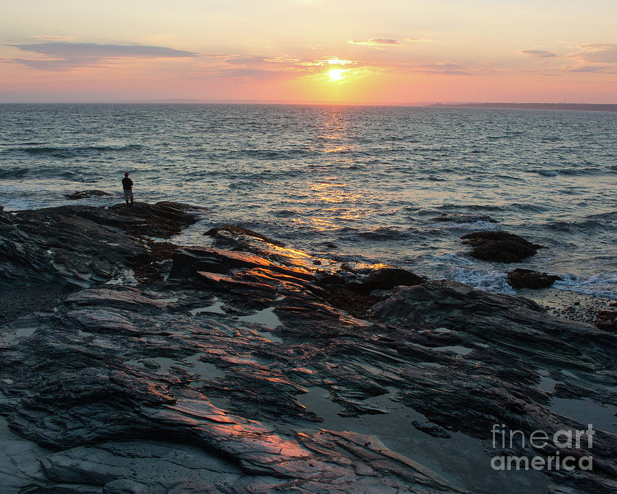 Newport Sunset Alone Photograph by Cheryl Del Toro