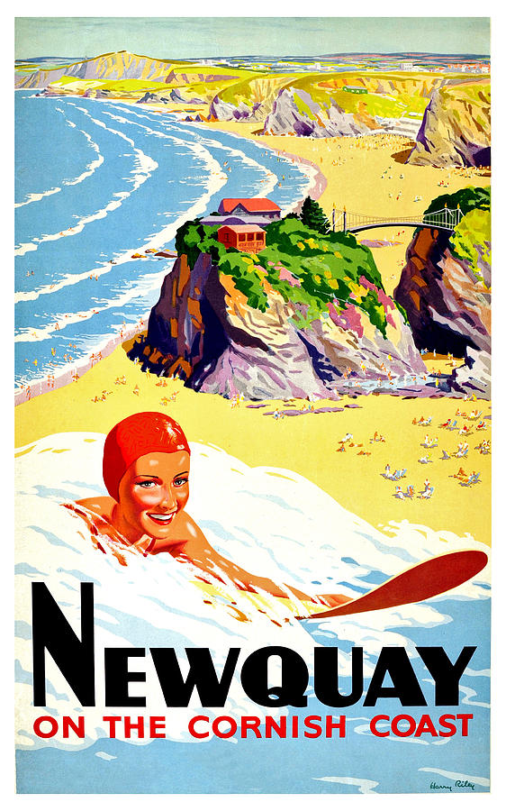 Newquau, Cornish coast, water sports Painting by Long Shot