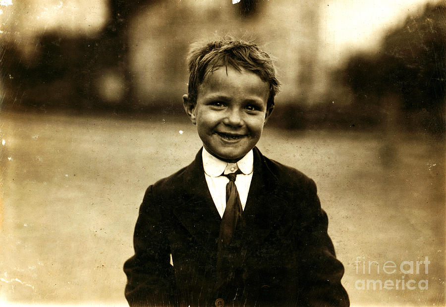 Lewis Hine Painting - Newsboy by Celestial Images
