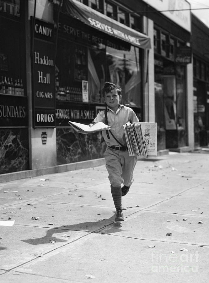 Newspaper Boy Hocking Papers, C.1930s by H. Armstrong Roberts/ClassicStock