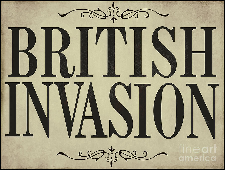 Old Newspaper Painting - Newspaper Headline British Invasion by Mindy Sommers