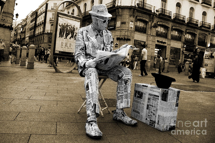 Hat Photograph - Newspaper Man by Rob Hawkins