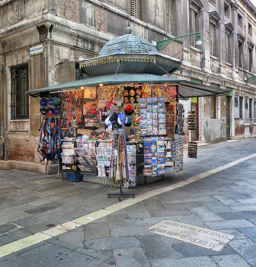 Newspaper Stand in Florence Italy Photograph by Dave Mills