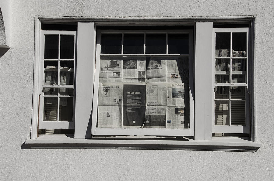Newspaper Window Photograph by Erik Burg