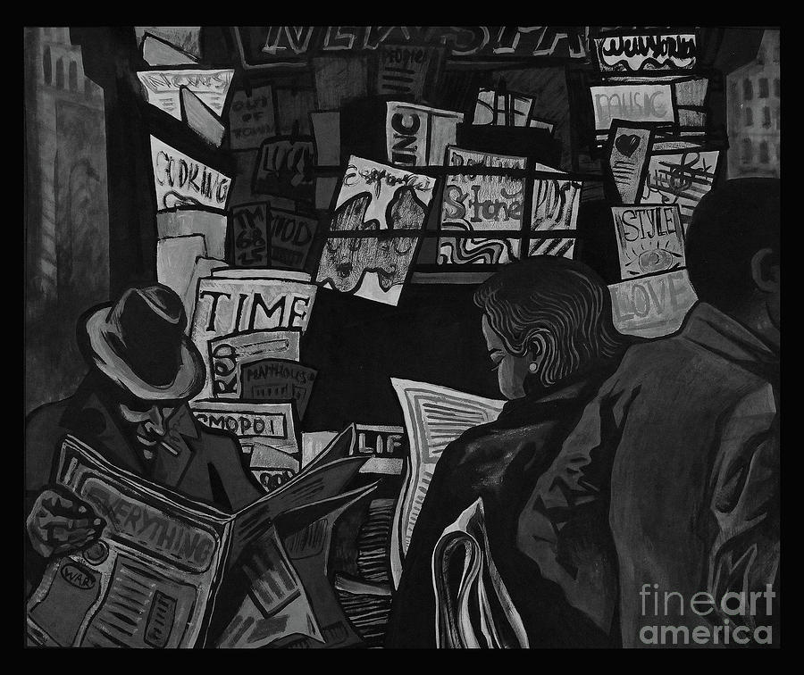 Newspapers Painting By Angelina Rumyantseva Newspapers Painting By Angelina Rumyantseva