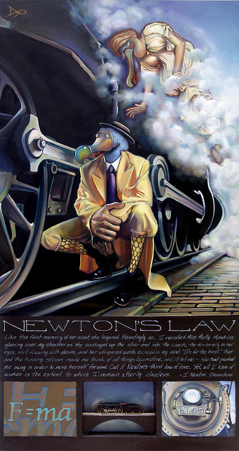 Train Painting - Newtons Law by Patrick Anthony Pierson