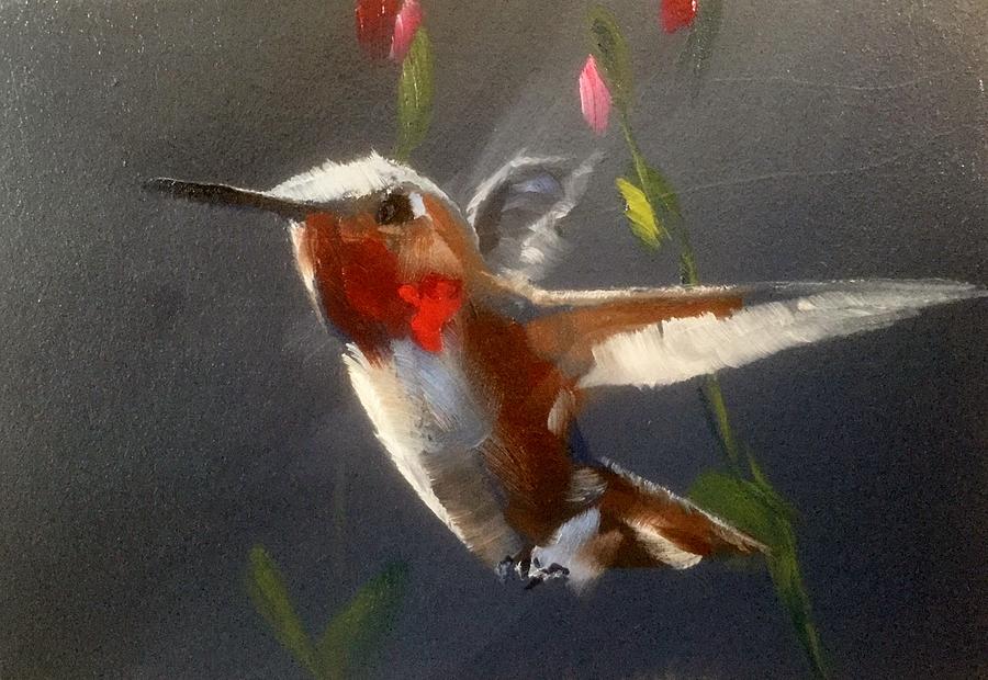 Hummingbird Painting - Next Stop, Salvia by Gary Bruton
