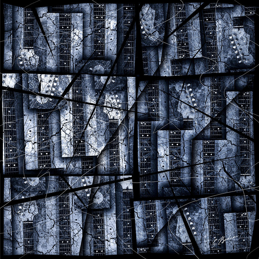 Abstract Digital Art - Nexxus 02 Slate Blue by Gary Bodnar