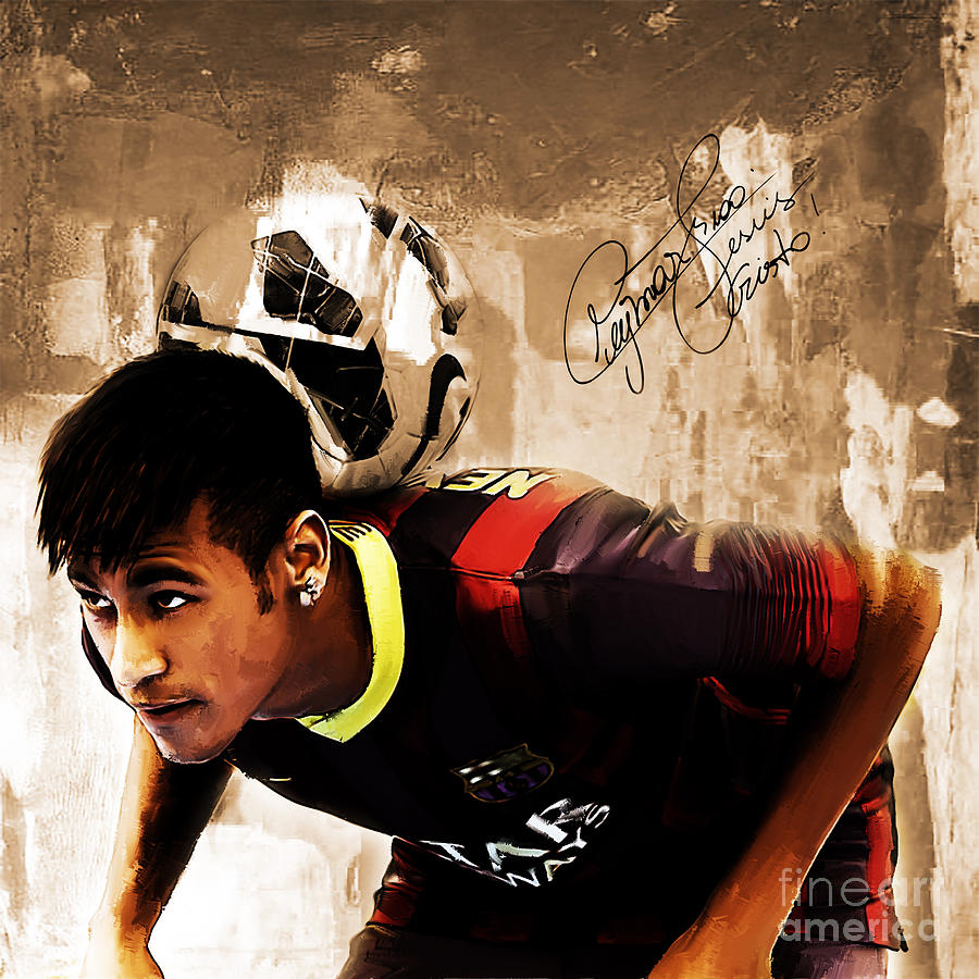 Football Painting - Neymar 02b by Gull G
