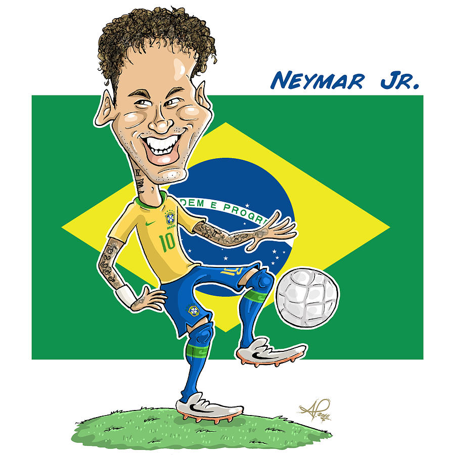 Neymar Jr Digital Art by Alvaro Lazo - Pixels