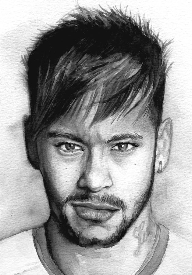 Neymar Portrait Painting by Alban Dizdari