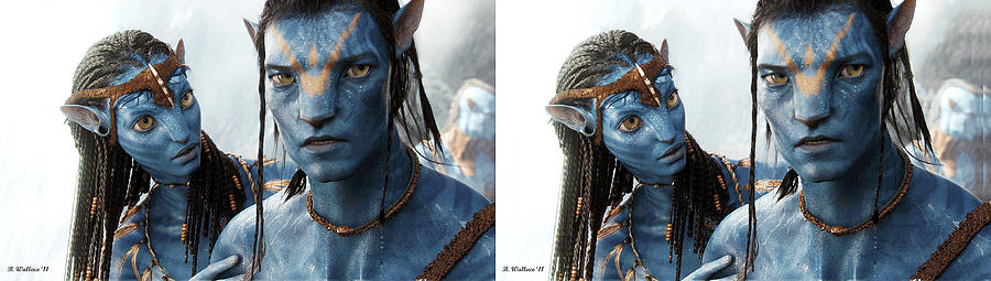 Neytiri and Jake - Gently cross your eyes and focus on the middle image Photograph by Brian Wallace