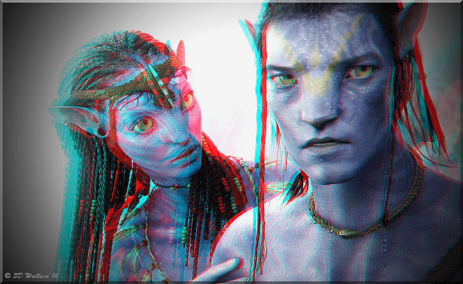 Neytiri And Jake Sully - Use Red-Cyan 3D glasses Photograph by Brian Wallace