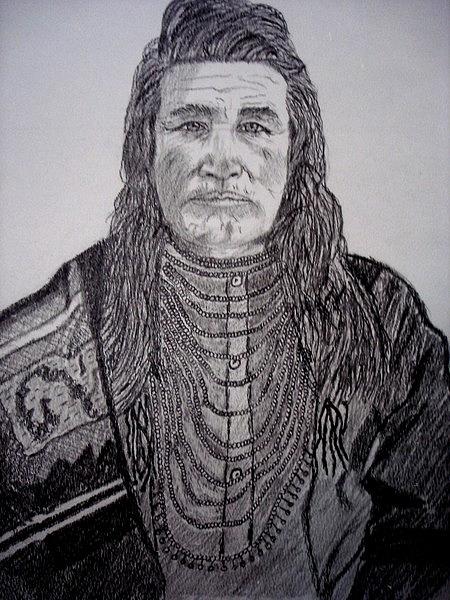 Native American Drawing - Nez Perce Indian by Debbie Braswell