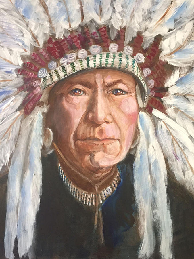 Nez Pierce Warrior Painting by Charme Curtin