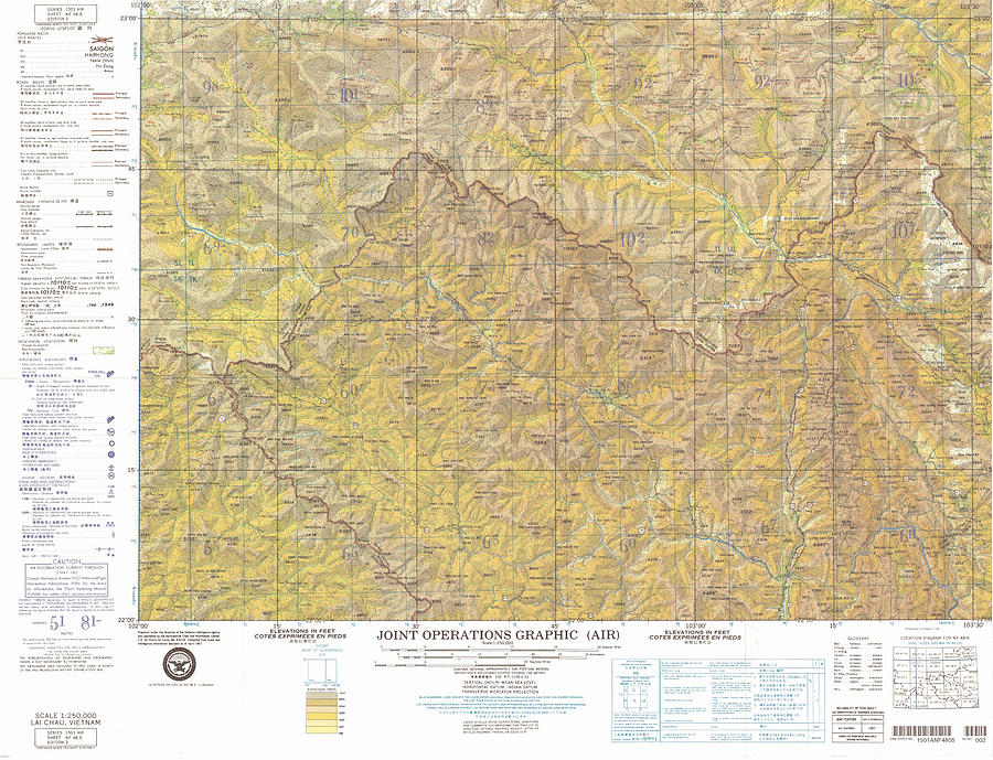 NF-48-05, Hue, Joint Operations Graphic, Air, topographic map ...