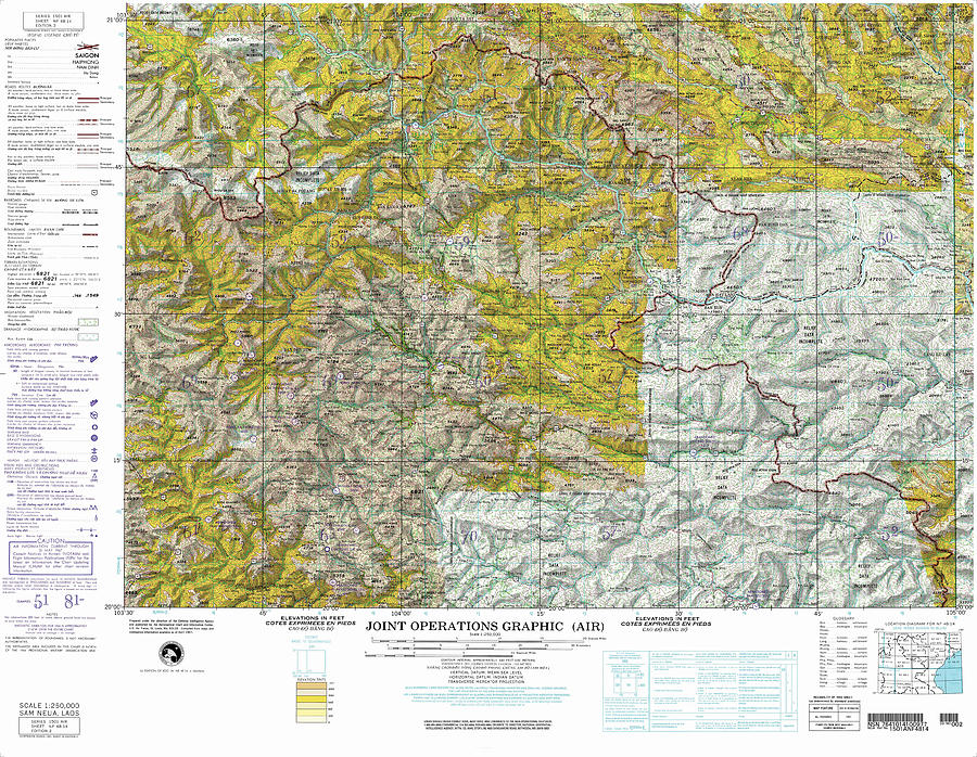 NF-48-14, Sam Neua, Joint Operations Graphic, Air, topographic map ...