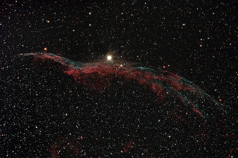 Interstellar Photograph - Ngc 6960, The Western Veil Nebula by Rolf Geissinger