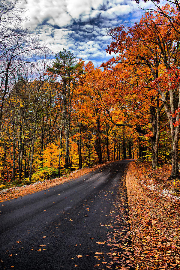 Fall Photograph - NH Autumn Road 3 by Edward Myers