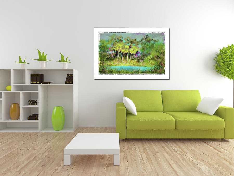 Home Decor with Tropical Palms Digital Painting Photograph by Carla Parris