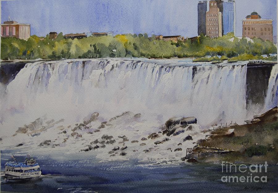 Niagara - American Falls Painting by Bev Morgan