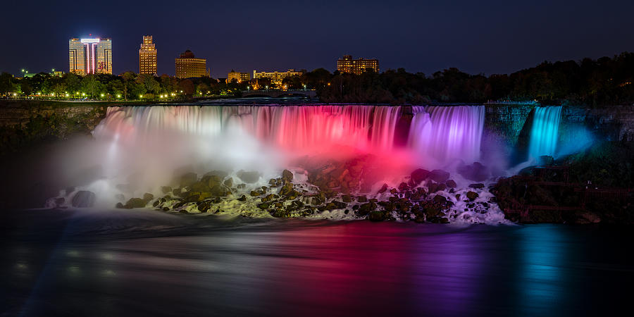 Niagara Falls at Night #1 Photograph by Mark Rogers Niagara Falls at Night #1 Photograph by Mark Rogers