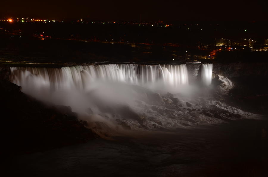 Niagara Falls at Night Photograph by Bill Cannon