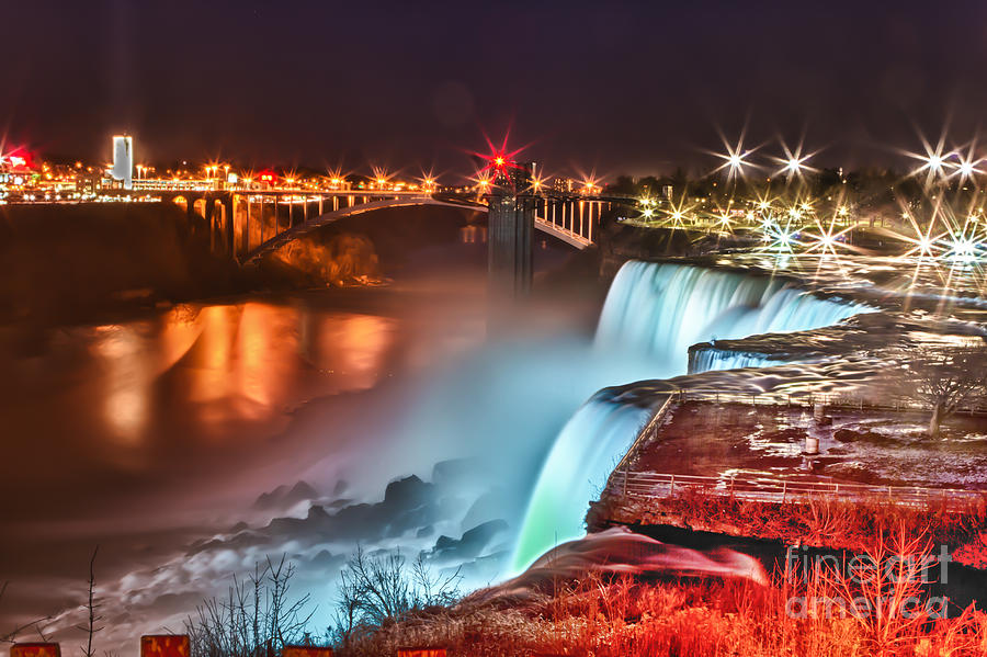 Niagara Falls at Night Photograph by Chuck Alaimo