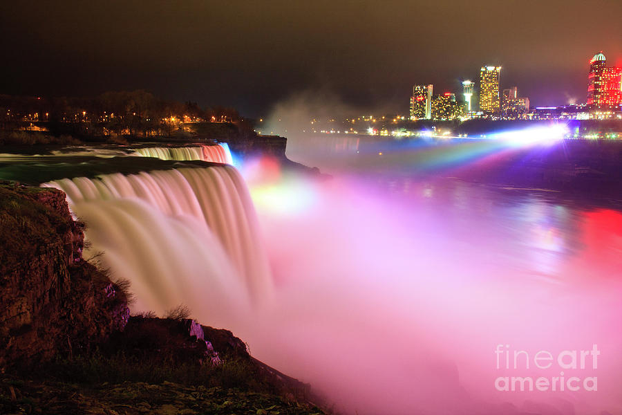 Niagara Falls at Night Photograph by Jennifer Ludlum