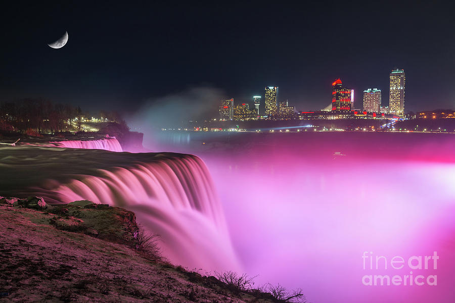 Niagara Falls At Night Photograph by Michael Ver Sprill