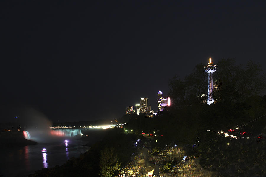 Niagara Falls at night Photograph by Nick Mares