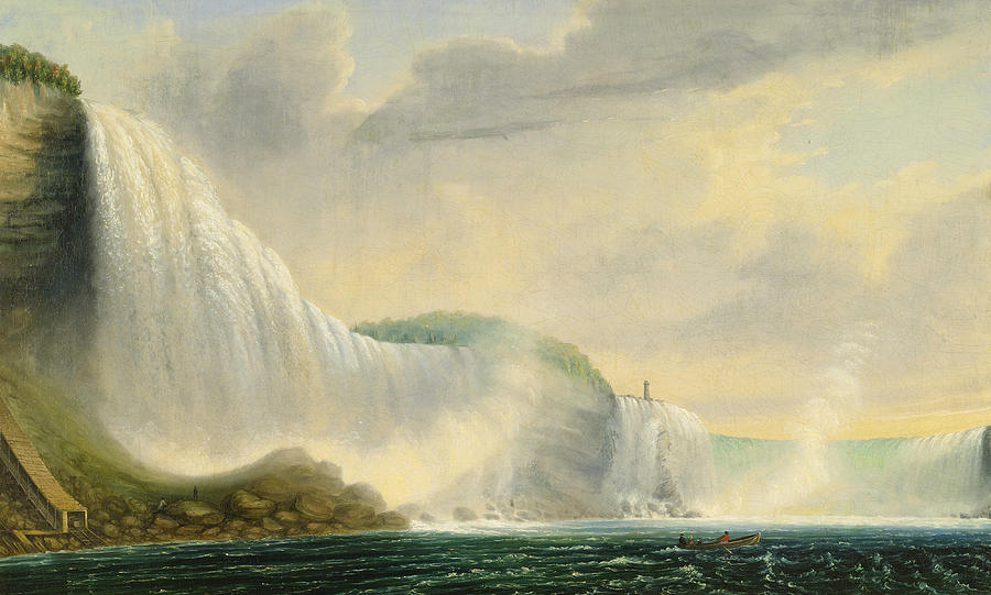 Niagara Falls Painting by Attributed to Ferdinand Richardt