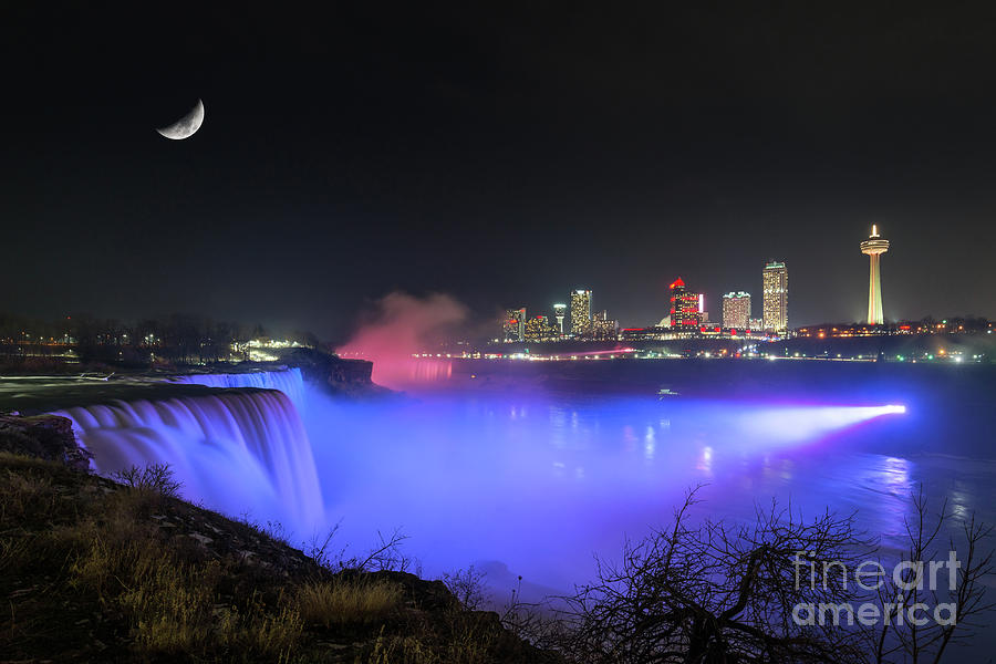 Niagara Falls Blue Moon Photograph by Michael Ver Sprill