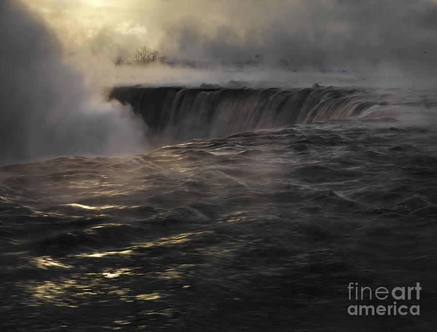 Niagara Falls covered in mist beautiful dramatic winter sunrise  Photograph by Maxim Images Exquisite Prints