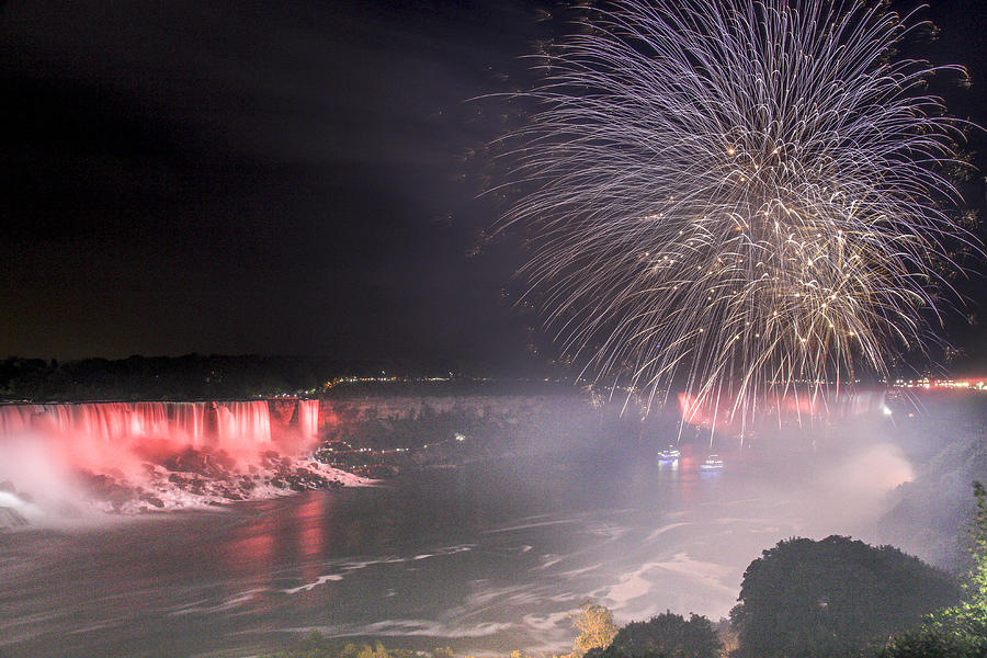Niagara Falls fireworks Photograph by Nick Mares