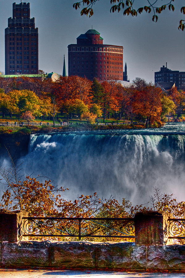 Tree Photograph - Niagara Falls From Ontario by Don Nieman