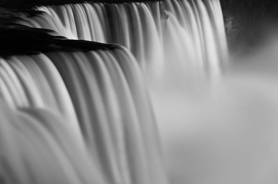 Nature Photograph - Niagara Falls Illuminations Number 2 B  W by Steve Gadomski