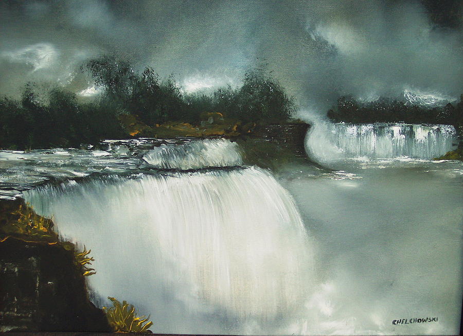 Niagara Falls Painting by Miroslaw  Chelchowski