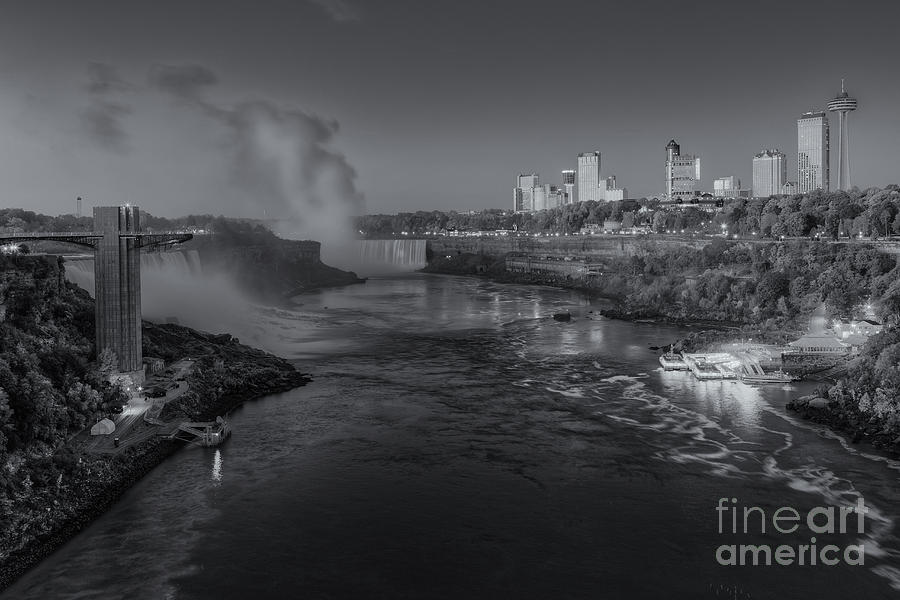 Black And White Photograph - Niagara Falls Pre-sunrise II by Clarence Holmes