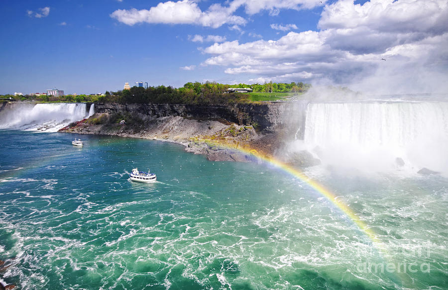 Niagara Falls Rainbow Clouds Photograph by Charline Xia