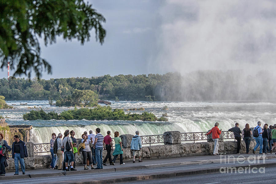 Niagara Falls with tourists Photograph by Patricia Hofmeester