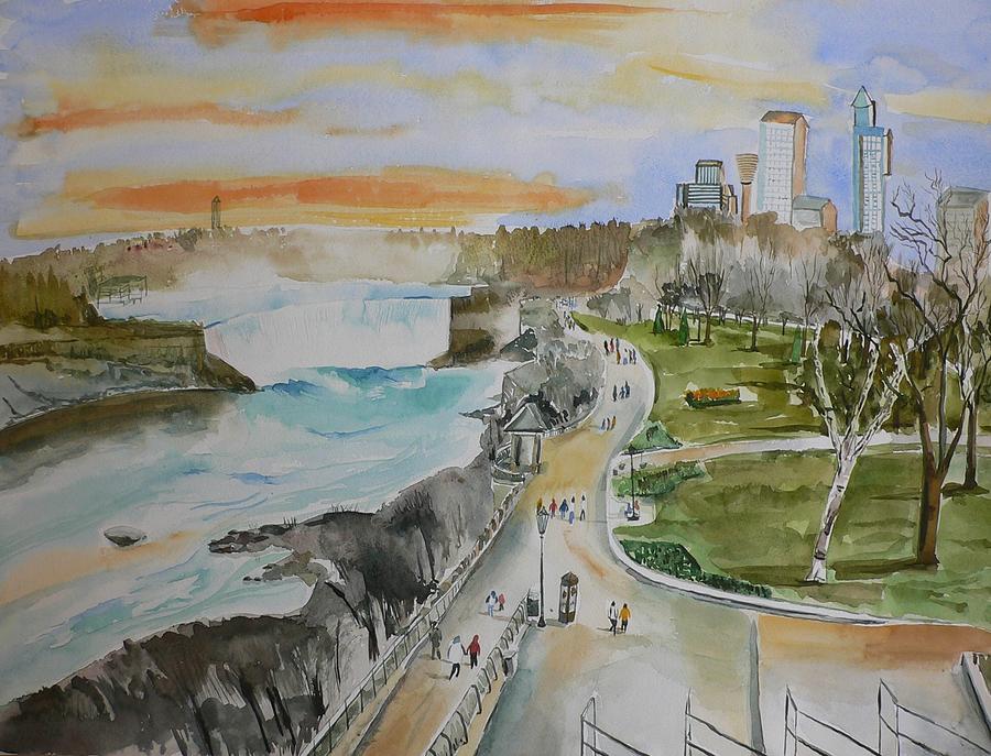 Spring Painting - Niagara in spring by Geeta Yerra