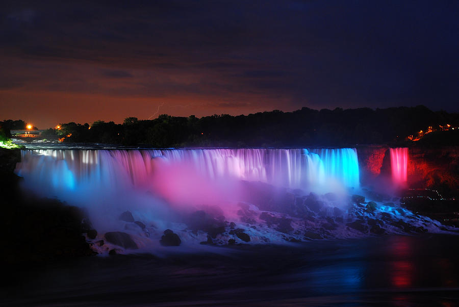 Niagara Lights the Night Photograph by James Kirkikis