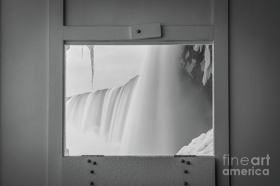 Niagara Thru a Window BW Photograph by Michael Ver Sprill