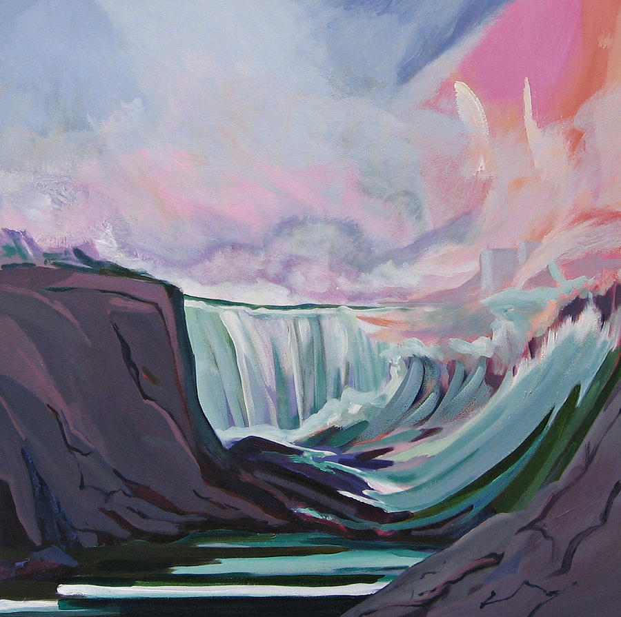 Water Painting - Niagara Thunder 1 by J R Baldini Water Painting - Niagara Thunder 1 by J R Baldini
