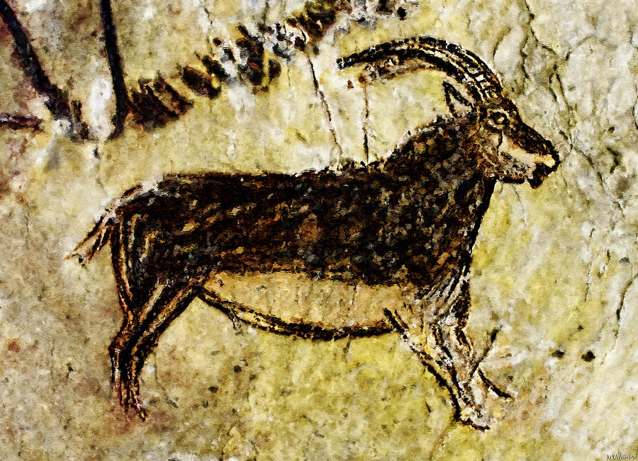 Prehistoric Painting - Niaux Goat by Weston Westmoreland