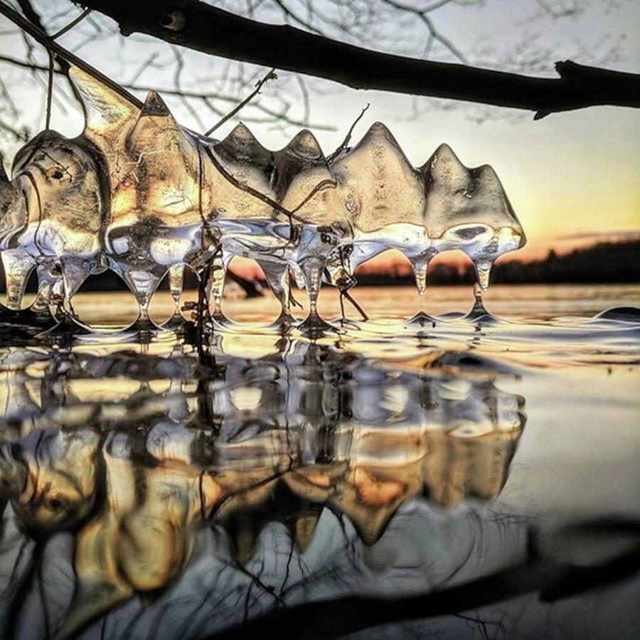 Winter Photograph - Nice Ice Formations At Crescent Lake by Craig Szymanski
